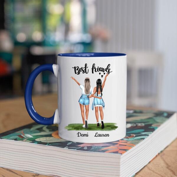 Best Friends 2 personen - Korean Heart ♥ - Gepersonaliseerde mok voor Vriendin, Vriendinnen, Vrouw, Vriendschap, Zus, Zusje, BFF, Collega, Dochter