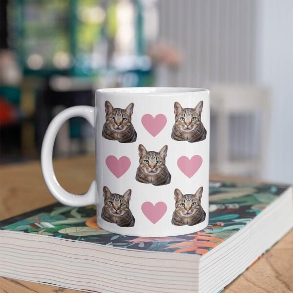Mijn Kat met Hartjes ♥ - Gepersonaliseerde mok voor Kattenmama, Kattenpapa, Kattenouders, Katteneigenaar, Kattenbaasjes, Partner, Vriend, Vriendin, Vrouw, Man, Kitten