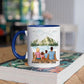 Gezin met Vader, Moeder, Dochter en Zoon - Family Heart ♥ - Gepersonaliseerde mok voor Gezin, Vader, Moeder, Dochter, Zoon, Kinderen, Familie, Kind, Stiefvader, Stiefmoeder, Dochters, Zoons