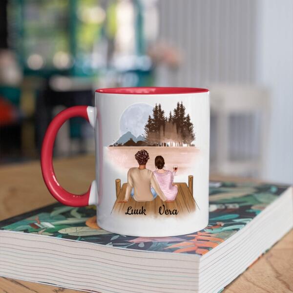 Koppel in het Bos met Wijn - Jij bent mijn Knuffelbeer ♥ - Gepersonaliseerde mok voor Partner, Vriend, Vriendin, Vrouw, Man, Jubileum