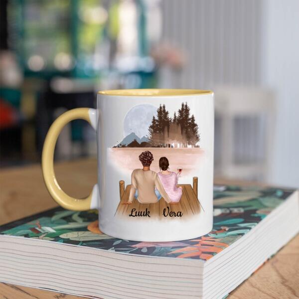 Koppel in het Bos met Wijn - Jij bent mijn Knuffelbeer ♥ - Gepersonaliseerde mok voor Partner, Vriend, Vriendin, Vrouw, Man, Jubileum