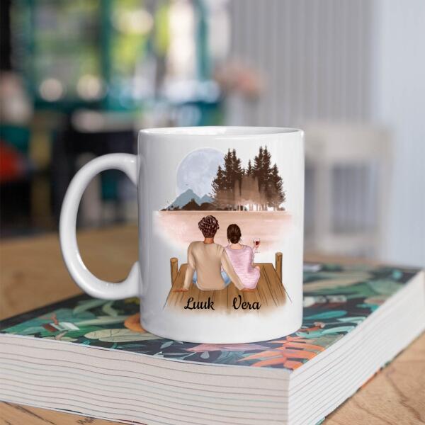 Koppel in het Bos met Wijn - Jij bent mijn Knuffelbeer ♥ - Gepersonaliseerde mok voor Partner, Vriend, Vriendin, Vrouw, Man, Jubileum