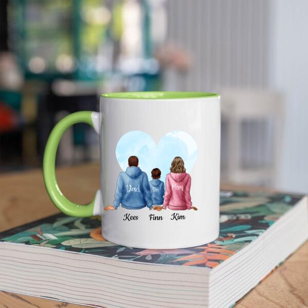 Gezin met Vader, Moeder en 1-2 Zoon(s)- Together we make a family ♥ - Gepersonaliseerde mok voor Gezin, Vader, Moeder, Dochter, Zoon, Kinderen, Familie, Kind, Stiefvader, Stiefmoeder, Dochters, Zoons