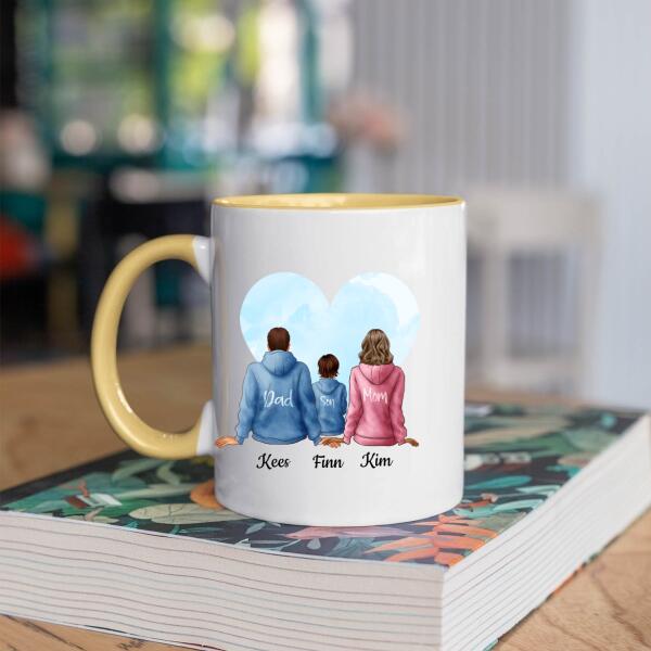Gezin met Vader, Moeder en 1-2 Zoon(s)- Together we make a family ♥ - Gepersonaliseerde mok voor Gezin, Vader, Moeder, Dochter, Zoon, Kinderen, Familie, Kind, Stiefvader, Stiefmoeder, Dochters, Zoons