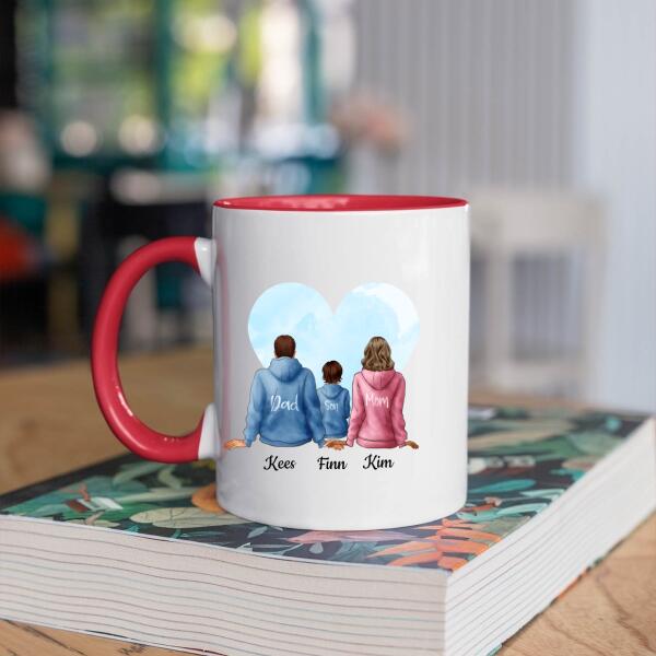Gezin met Vader, Moeder en 1-2 Zoon(s)- Together we make a family ♥ - Gepersonaliseerde mok voor Gezin, Vader, Moeder, Dochter, Zoon, Kinderen, Familie, Kind, Stiefvader, Stiefmoeder, Dochters, Zoons