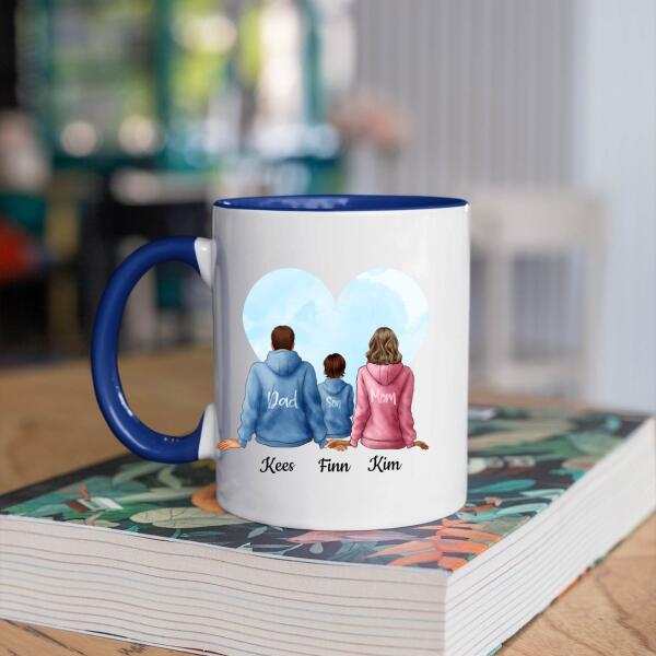 Gezin met Vader, Moeder en 1-2 Zoon(s)- Together we make a family ♥ - Gepersonaliseerde mok voor Gezin, Vader, Moeder, Dochter, Zoon, Kinderen, Familie, Kind, Stiefvader, Stiefmoeder, Dochters, Zoons