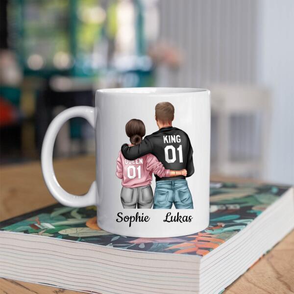 Koppel Queen and King - Diverse Designs Beschikbaar ♥ - Gepersonaliseerde mok voor Partner, Vriend, Vriendin, Vrouw, Man, Jubileum, Huwelijk