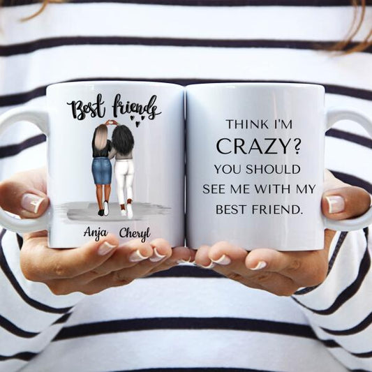 Best Friends 2 Personen - You should see me with my Bestfriend ♥ - Gepersonaliseerde mok voor Vriendin, Vriendinnen, Vrouw, Vriendschap, Zus, Zusje, BFF, Collega, Dochter