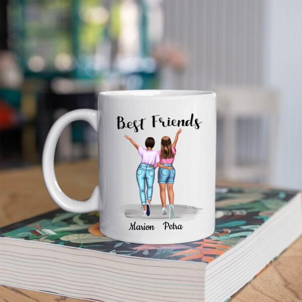 Beste Vriendinnen 2 Personen - Soul Sisters ♥ - Gepersonaliseerde mok voor Vriendin, Vriendinnen, Vrouw, Vriendschap, Zus, Zusje, BFF, Collega, Dochter
