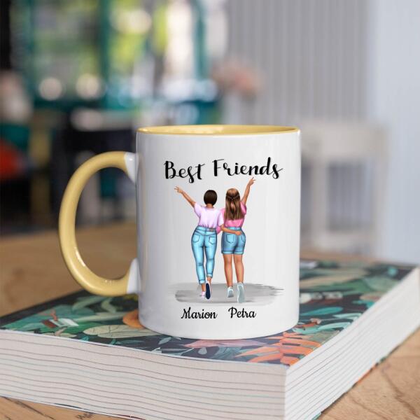 Beste Vriendinnen 2 Personen - Soul Sisters ♥ - Gepersonaliseerde mok voor Vriendin, Vriendinnen, Vrouw, Vriendschap, Zus, Zusje, BFF, Collega, Dochter