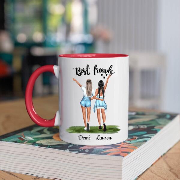 Best Friends 2 personen - Korean Heart ♥ - Gepersonaliseerde mok voor Vriendin, Vriendinnen, Vrouw, Vriendschap, Zus, Zusje, BFF, Collega, Dochter