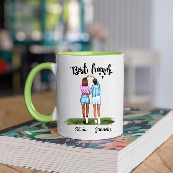 Beste Vriendinnen 2 Personen - Think I'm crazy? ♥ - Gepersonaliseerde mok voor Vriendin, Vriendinnen, Vrouw, Vriendschap, Zus, Zusje, BFF, Collega, Dochter