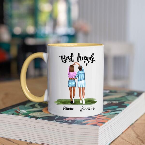Beste Vriendinnen 2 Personen - Think I'm crazy? ♥ - Gepersonaliseerde mok voor Vriendin, Vriendinnen, Vrouw, Vriendschap, Zus, Zusje, BFF, Collega, Dochter