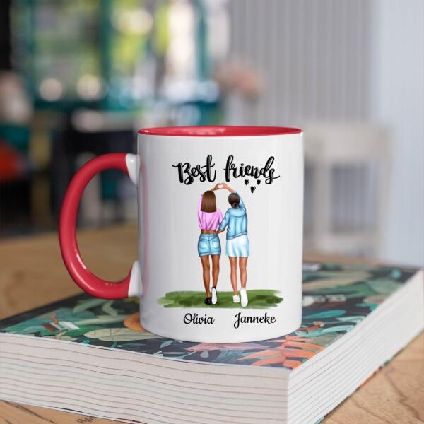 Beste Vriendinnen 2 Personen - Think I'm crazy? ♥ - Gepersonaliseerde mok voor Vriendin, Vriendinnen, Vrouw, Vriendschap, Zus, Zusje, BFF, Collega, Dochter