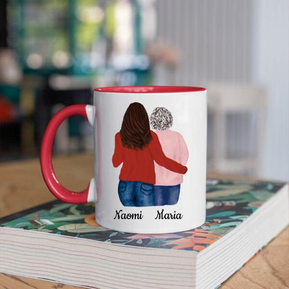 Oma met Dochter, Kleindochter, Vriendin - Ik hou van Jou! ♥ - Gepersonaliseerde mok voor oma, dochter, kleindochter, vriendin, verzorgster, zus