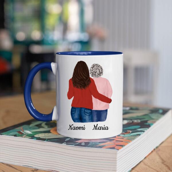 Oma met Dochter, Kleindochter, Vriendin - Ik hou van Jou! ♥ - Gepersonaliseerde mok voor oma, dochter, kleindochter, vriendin, verzorgster, zus