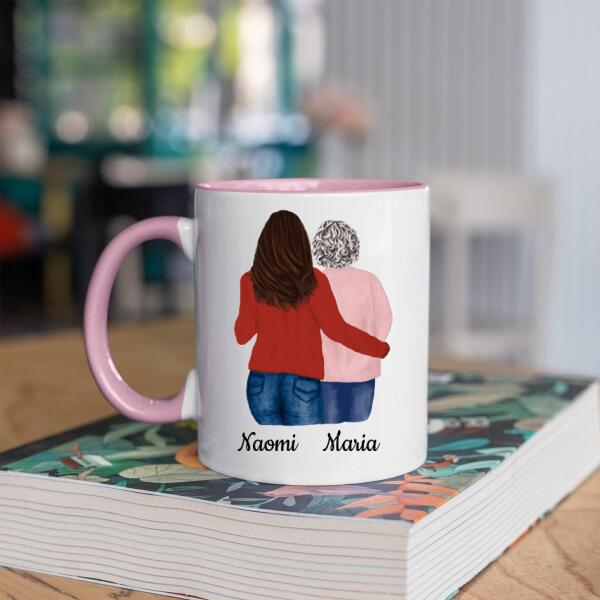 Oma met Dochter, Kleindochter, Vriendin - Ik hou van Jou! ♥ - Gepersonaliseerde mok voor oma, dochter, kleindochter, vriendin, verzorgster, zus